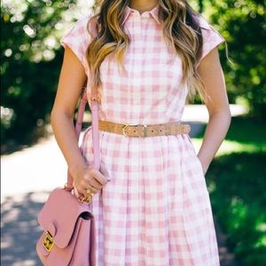 Eliza J pink gingham dress